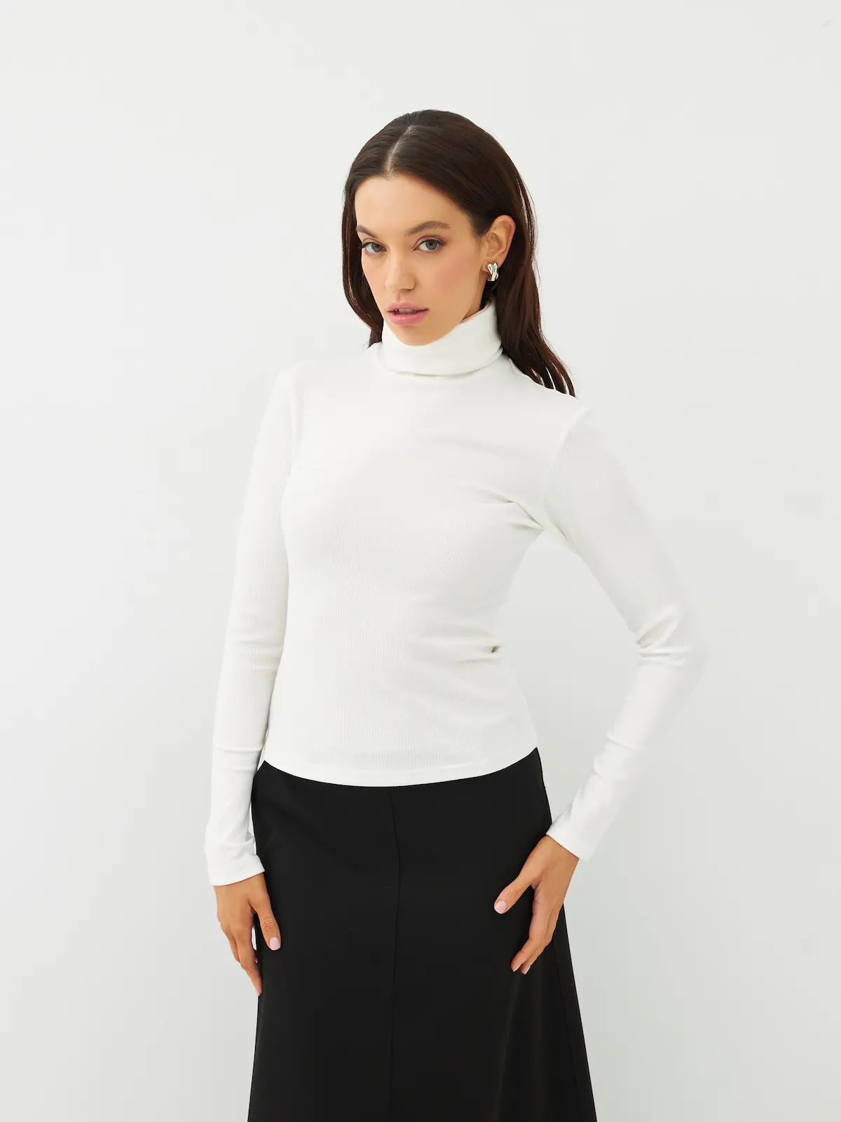 Водолазка  с высоким  горлом White